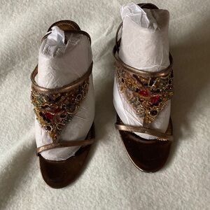 Bronze Beaded Women's heels